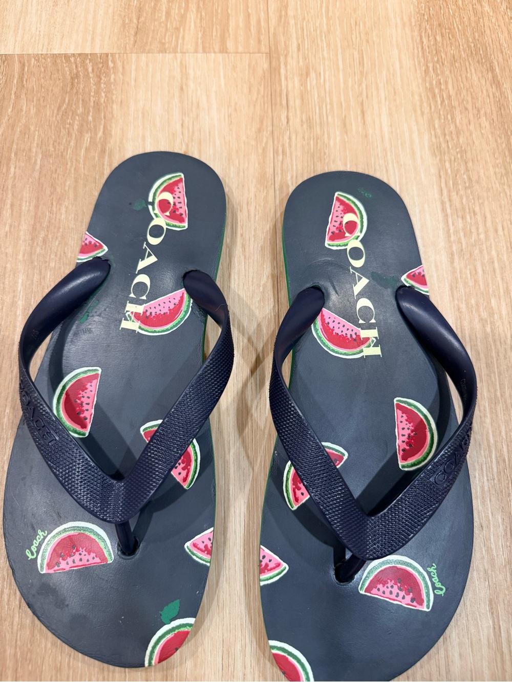 Coach Flip Flops with Watermelon Print